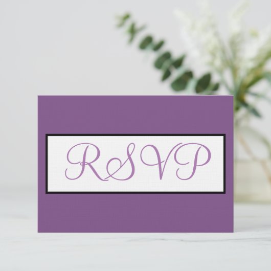 Dusty Violet Wedding RSVP-script RSVP Kaartje (Staand voorkant)