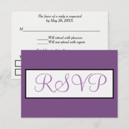 Dusty Violet Wedding RSVP-script RSVP Kaartje
