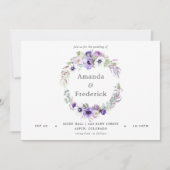 Dusty Violet Wedding Waterverf Floral Uitnodiging (Voorkant)