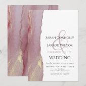 Dusty Viva Magenta Wedding Uitnodiging (Voorkant / Achterkant)