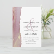 Dusty Viva Magenta Wedding Uitnodiging