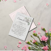 Dusty White Roses Bruiloft Details Behuizing Kaart