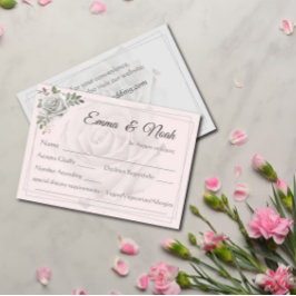 Dusty White Roses Bruiloft RSVP Response Kaart
