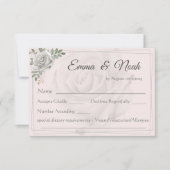 Dusty White Roses Bruiloft RSVP Response Kaart (Voorkant)