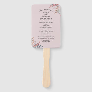Dusty Wildflower Botanical Wedding Program Fans Handwaaier