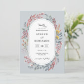 Dusty Wildflower Waterverf Weddenschap Kaart (Staand voorkant)