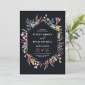 Dusty Wildflower Waterverf Weddenschap Kaart (Staand voorkant)