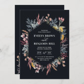 Dusty Wildflower Waterverf Weddenschap Kaart (Voorkant / Achterkant)