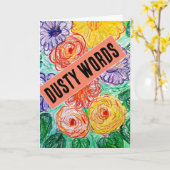 Dusty Words Gevouwen Wenskaart Kaart (Gele Bloem)