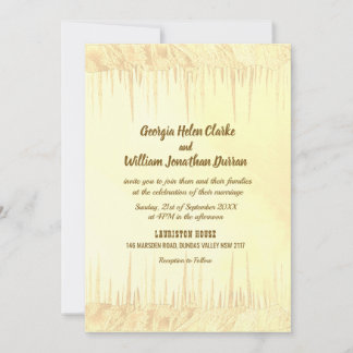 Dusty Yellow Icicle Wedding-kaart