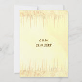 Dusty Yellow Icicle Wedding-kaart (Achterkant)