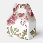 Dustyr roos waterverf bloemen en bladeren bruiloft bedankdoosjes (Achterkant)