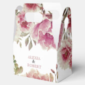 Dustyr roos waterverf bloemen en bladeren bruiloft bedankdoosjes (Geopend)