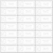 Dusy Blue Leafy Crest Monogram Guest Address Sticker (Voorkant)