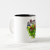 Dutch Amsterdam Souvenir T-Shirt Tweekleurige Koffiemok (Voorkant links)