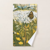 Dutch Art Nouveau Meadow Wildflowers, Vlinders Bad Handdoek (Handdoek)