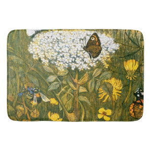 Dutch Art Nouveau Meadow Wildflowers, Vlinders Badmat