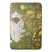 Dutch Art Nouveau Meadow Wildflowers, Vlinders Badmat (Voorkant Verticaal)