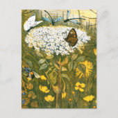Dutch Art Nouveau Meadow Wildflowers, Vlinders Briefkaart (Voorkant)