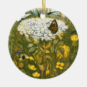 Dutch Art Nouveau Meadow Wildflowers, Vlinders Keramisch Ornament (Voorkant)