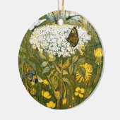 Dutch Art Nouveau Meadow Wildflowers, Vlinders Keramisch Ornament (Links)