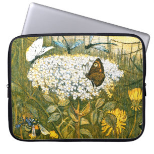 Dutch Art Nouveau Meadow Wildflowers, Vlinders Laptop Sleeve