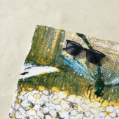 Dutch Art Nouveau Meadow Wildflowers, Vlinders Strandlaken (In situ)