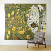 Dutch Art Nouveau Meadow Wildflowers, Vlinders Wandkleed (In Situ (horizontaal))