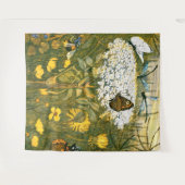 Dutch Art Nouveau Meadow Wildflowers, Vlinders Wandkleed (Voorkant (horizontaal))