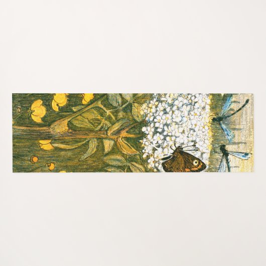Dutch Art Nouveau Meadow Wildflowers, Vlinders Yogamat (Achterkant (horizontaal))