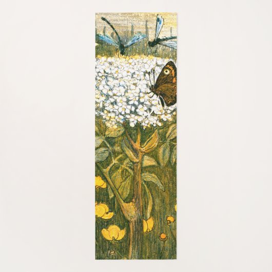 Dutch Art Nouveau Meadow Wildflowers, Vlinders Yogamat (Achterkant)