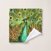 Dutch Art Nouveau Pauw en kippen Bad Handdoek (Wasdoekje)