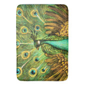 Dutch Art Nouveau Pauw en kippen Badmat (Voorkant Verticaal)