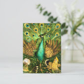 Dutch Art Nouveau Pauw en kippen Briefkaart (Staand voorkant)