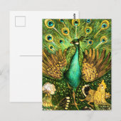Dutch Art Nouveau Pauw en kippen Briefkaart (Voorkant / Achterkant)