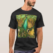 Dutch Art Nouveau Pauw en kippen T-shirt (Voorkant)