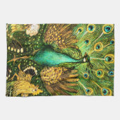 Dutch Art Nouveau Pauw en kippen Theedoek (Horizontaal)