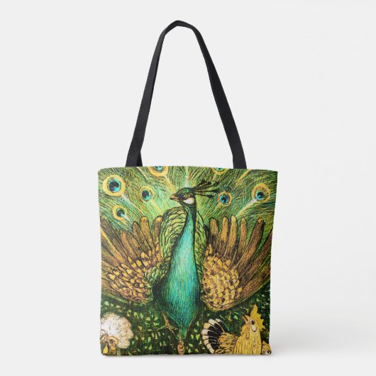 Dutch Art Nouveau Pauw en kippen Tote Bag (Achterkant)