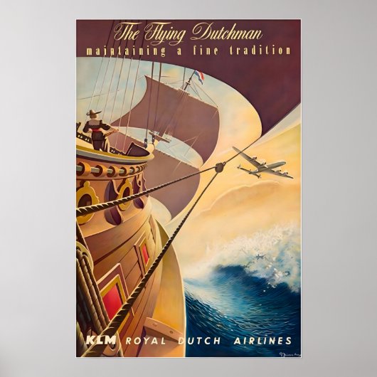 Dutch Art Print KLM Travel Poster (Voorkant)