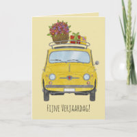 Dutch Birthday Retro Fiat 500 Kaart