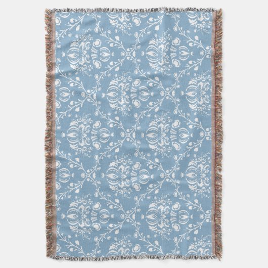 Dutch Blue Damask Deken (Voorkant Verticaal)