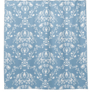 Dutch Blue Damask Douchegordijn