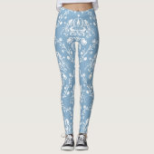 Dutch Blue Damask Leggings (Voorkant)