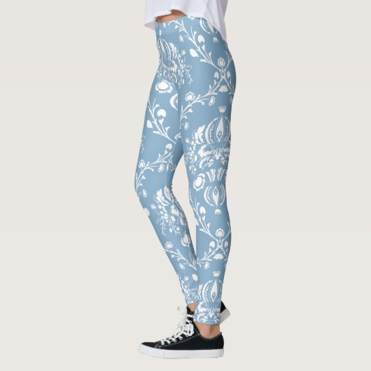 Dutch Blue Damask Leggings (Links)