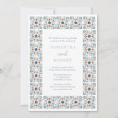 Dutch Blue Tile Wedding Kaart (Voorkant)