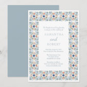 Dutch Blue Tile Wedding Kaart (Voorkant / Achterkant)