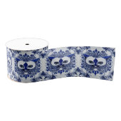 Dutch Blue & White Style Cat Face voor Dierenvrien Grosgrain Lint (Spoel)