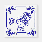 Dutch Boy Ice Skating Magneet (Voorkant)