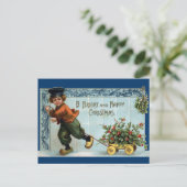 Dutch Boy Vintage Kerstmis Feestdagenkaart (Staand voorkant)