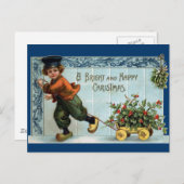 Dutch Boy Vintage Kerstmis Feestdagenkaart (Voorkant / Achterkant)
